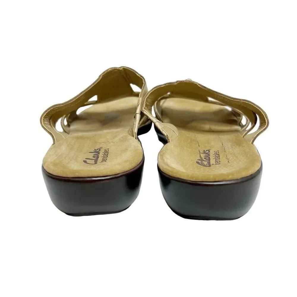 Clark’s bendable nude beige ina cherish leather sandals size 6